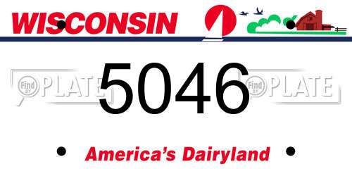 5046 Wisconsin License Plate