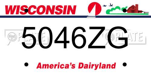 5046ZG Wisconsin License Plate
