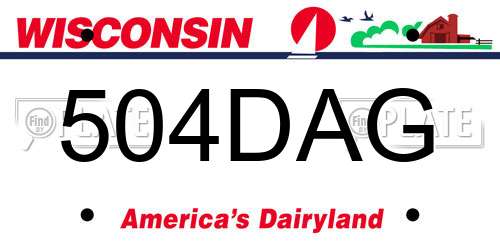 504DAG Wisconsin License Plate