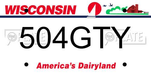 504GTY Wisconsin License Plate