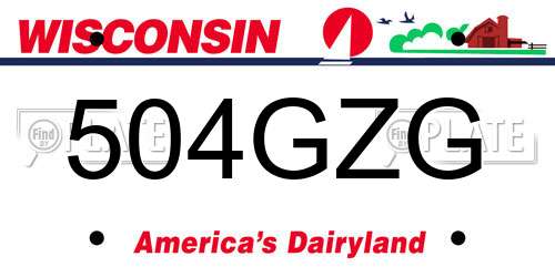 504GZG Wisconsin License Plate