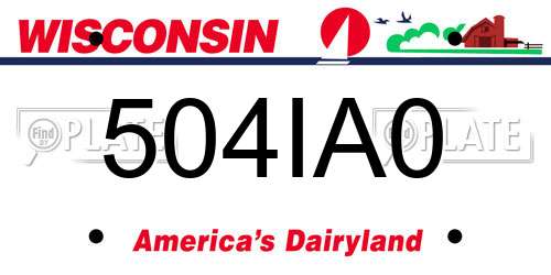 504IA0 Wisconsin License Plate