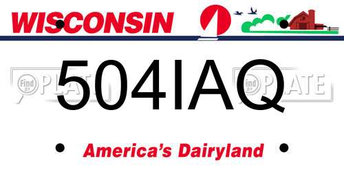 504IAQ Wisconsin License Plate