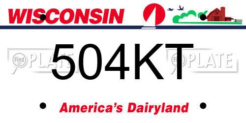 504KT Wisconsin License Plate