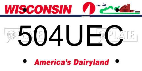 504UEC Wisconsin License Plate