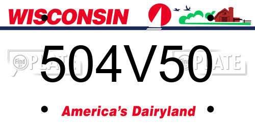 504V50 Wisconsin License Plate