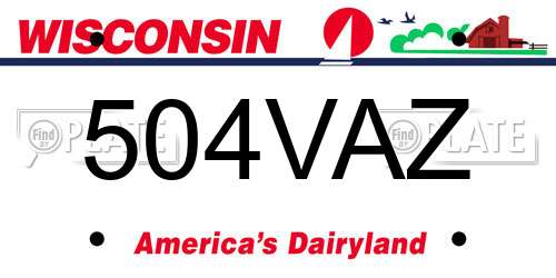 504VAZ Wisconsin License Plate