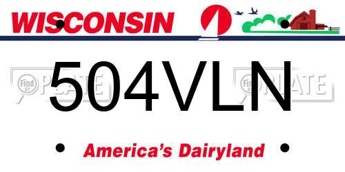 504VLN Wisconsin License Plate