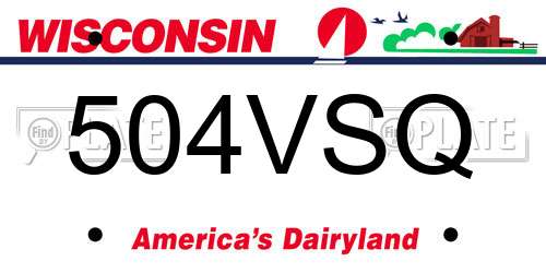 504VSQ Wisconsin License Plate