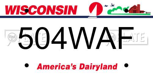 504WAF Wisconsin License Plate