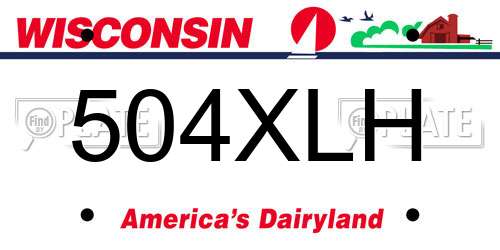 504XLH Wisconsin License Plate