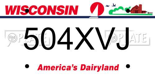 504XVJ Wisconsin License Plate