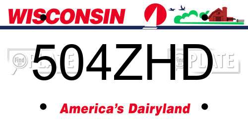 504ZHD Wisconsin License Plate