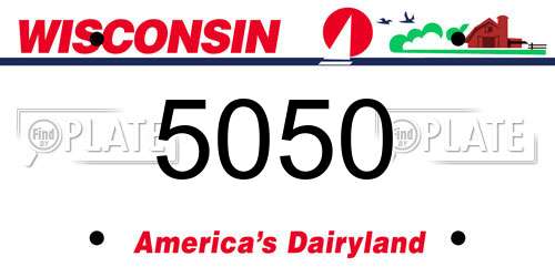 5050 Wisconsin License Plate