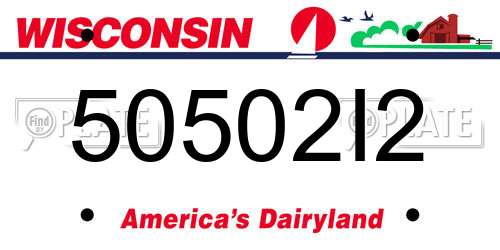 50502I2 Wisconsin License Plate
