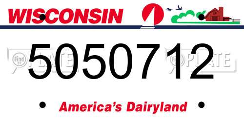 5050712 Wisconsin License Plate