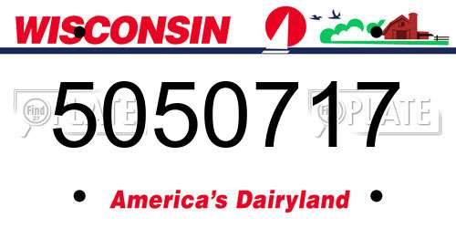 5050717 Wisconsin License Plate