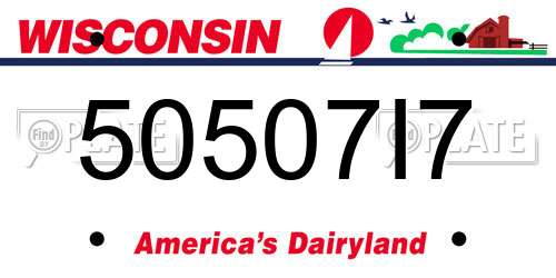 50507I7 Wisconsin License Plate