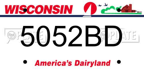 5052BD Wisconsin License Plate