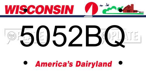 5052BQ Wisconsin License Plate