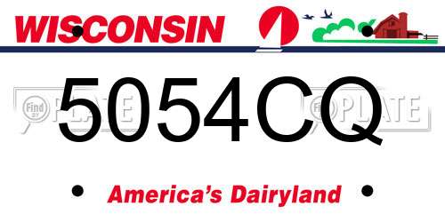 5054CQ Wisconsin License Plate