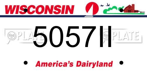 5057II Wisconsin License Plate