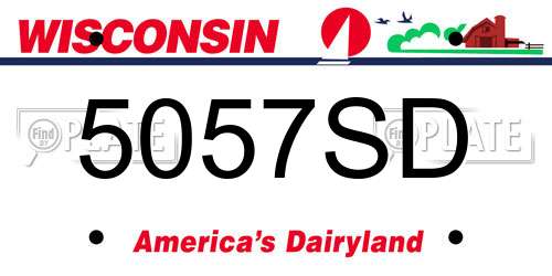 5057SD Wisconsin License Plate