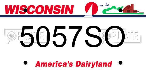 5057SO Wisconsin License Plate