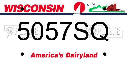 5057SQ Wisconsin License Plate