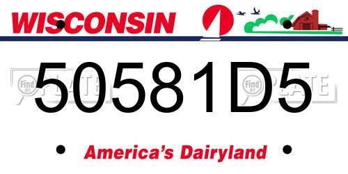 50581D5 Wisconsin License Plate