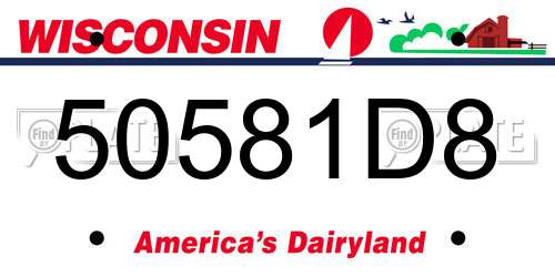 50581D8 Wisconsin License Plate