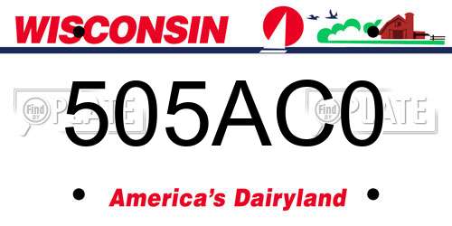 505AC0 Wisconsin License Plate