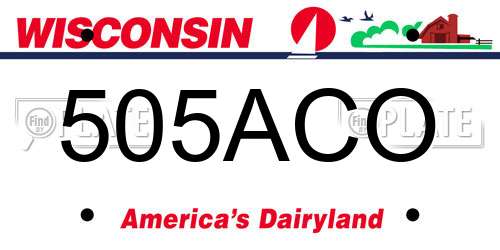 505ACO Wisconsin License Plate