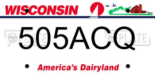 505ACQ Wisconsin License Plate