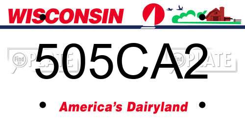 505CA2 Wisconsin License Plate