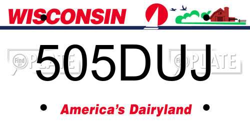 505DUJ Wisconsin License Plate