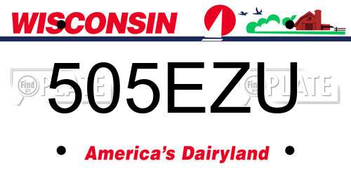 505EZU Wisconsin License Plate