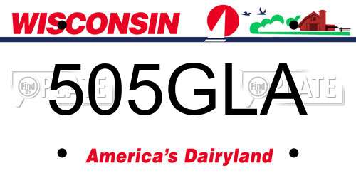 505GLA Wisconsin License Plate