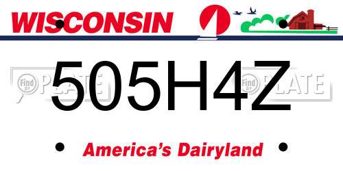 505H4Z Wisconsin License Plate