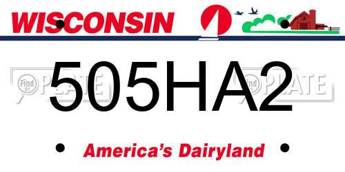 505HA2 Wisconsin License Plate