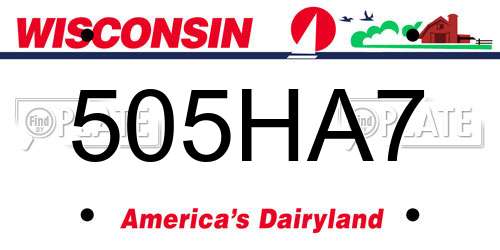 505HA7 Wisconsin License Plate