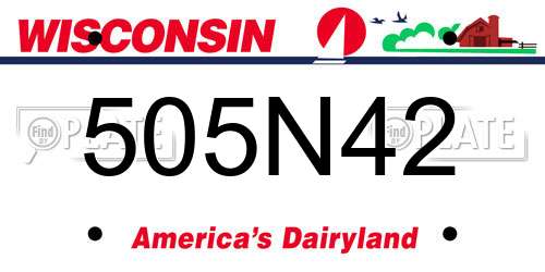 505N42 Wisconsin License Plate