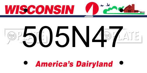 505N47 Wisconsin License Plate