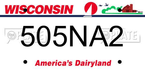 505NA2 Wisconsin License Plate