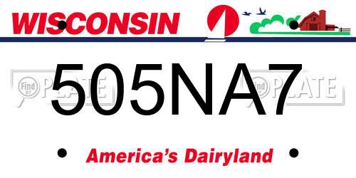 505NA7 Wisconsin License Plate