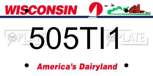 505TI1 Wisconsin License Plate