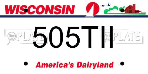 505TII Wisconsin License Plate
