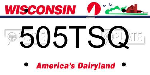 505TSQ Wisconsin License Plate