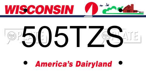 505TZS Wisconsin License Plate