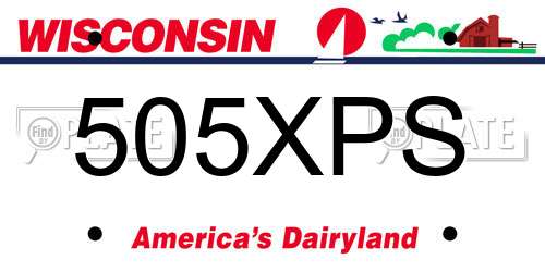 505XPS Wisconsin License Plate